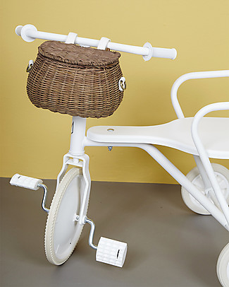 Olli Ella Mini Chari Rattan Bag 20 x 16 x 13 cm, Natural - From bag to bike basket! Tote Bags