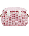 Olli Ella Mini Chari Rattan Bag 20 x 16 x 13 cm, Pink - From bag to bike basket! Makeup Bags and Pouches