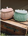 Olli Ella Mini Chari Rattan Bag 20 x 16 x 13 cm, Pink - From bag to bike basket! Makeup Bags and Pouches