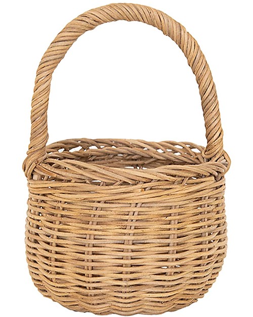 Olli Ella Mini Rattan Basket - Berry - Handmade! Wicker Basket