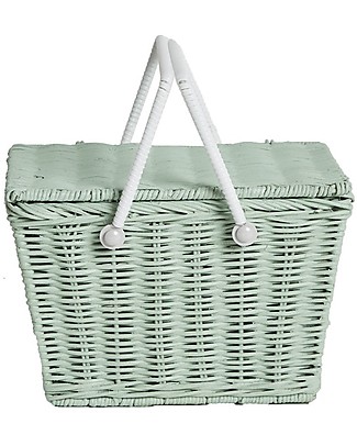 Olli Ella Piki Basket, Mint 23 x 15 x 15 cm - Fair trade, handmade! Toy Storage Boxes