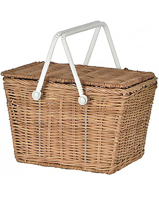 Olli Ella Piki Basket, Natural 23 x 15 x 15 cm - Fair trade, handmade! Toy Storage Boxes