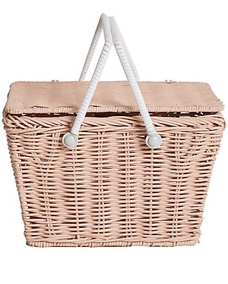 Olli Ella Piki Basket, Rose 23 x 15 x 15 cm - Fair trade, handmade! Wicker Basket