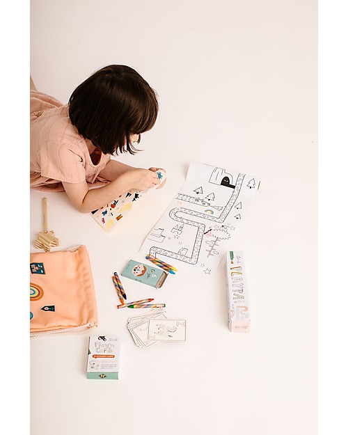 Olli Ella Play'n'Pack Drawstring Bag with Travel Toys, Fairy Tale Backpack