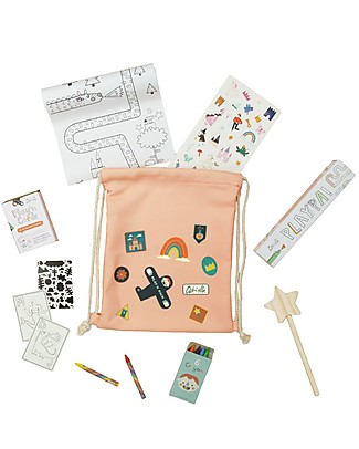 Olli Ella Play'n'Pack Drawstring Bag with Travel Toys, Fairy Tale Travel Games