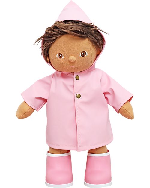 Olli Ella Rainy Clothes Set - Pink - for Dinkum Doll - 100% Cotton Dolls Accessories
