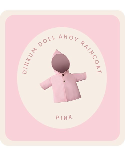 Olli Ella Rainy Clothes Set - Pink - for Dinkum Doll - 100% Cotton Dolls Accessories