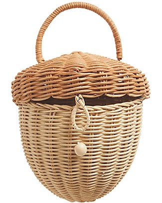 Olli Ella Rattan Acorn Bag - Straw Lunch Boxes
