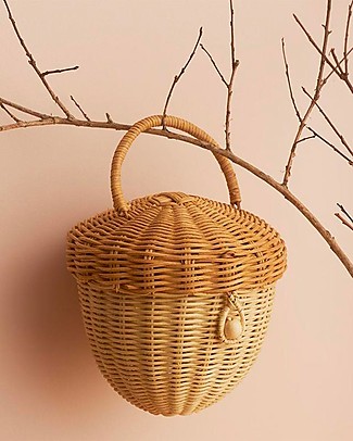 Olli Ella Rattan Acorn Bag - Straw Lunch Boxes
