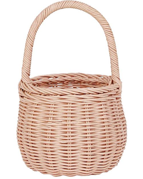 Olli Ella Rattan Basket - Berry - Rose - Handmade! Wicker Basket