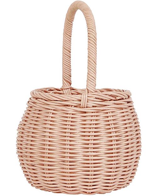 Olli Ella Rattan Basket - Berry - Rose - Handmade! Wicker Basket