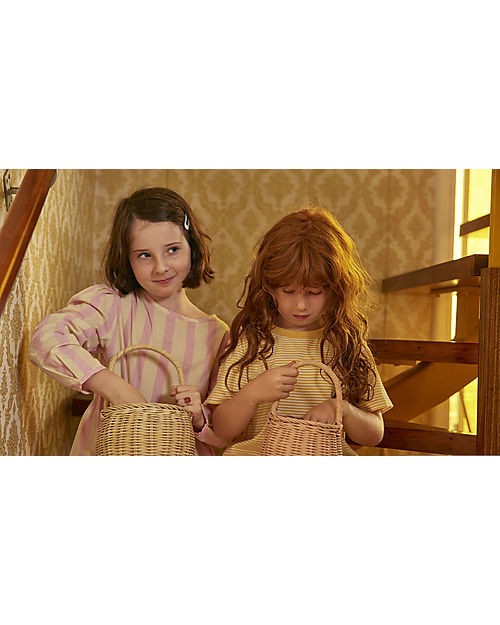 Olli Ella Rattan Basket - Berry - Rose - Handmade! Wicker Basket