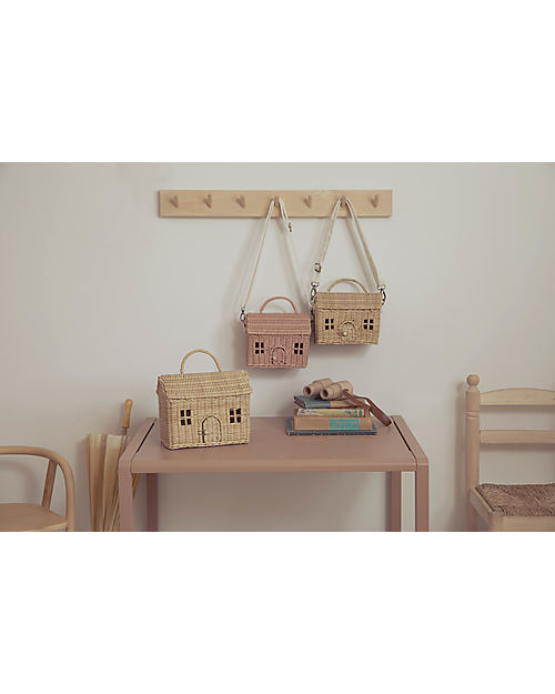 Olli Ella Rattan Casa Clutch Large - Straw - 24x23x14 cm Wicker Basket