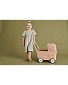Olli Ella Rattan Doll Stroller - Rose - Hand Woven Toy Prams