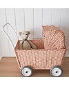 Olli Ella Rattan Doll Stroller - Rose - Hand Woven Toy Prams