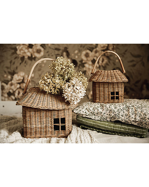Olli Ella Rattan Hutch Big Basket - Natural Wicker Basket