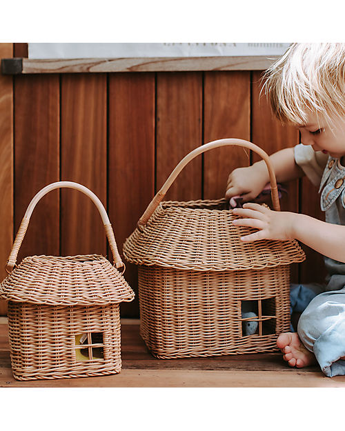 Olli Ella Rattan Hutch Big Basket - Natural Wicker Basket