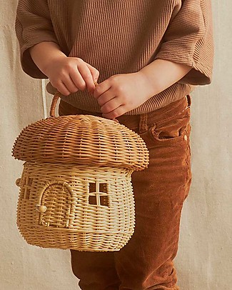 Olli Ella Rattan Mushroom Basket - Straw Storage organisers