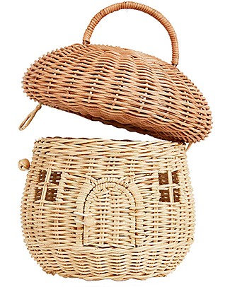Olli Ella Rattan Mushroom Basket - Straw Storage organisers