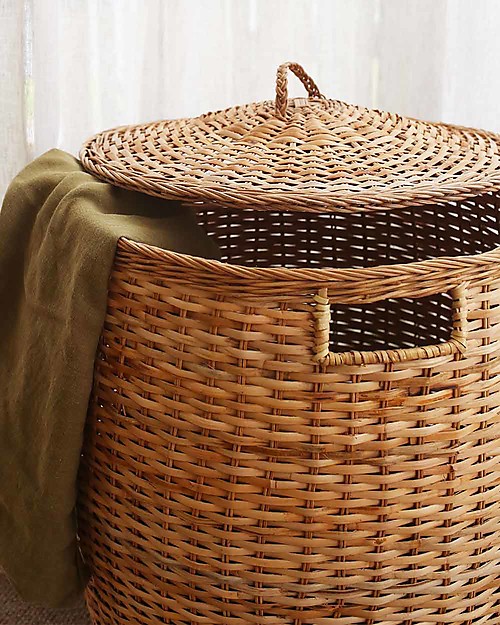 Olli Ella Rattan Storage Basket - Tuscan - with Lid - Handmade! Storage organisers