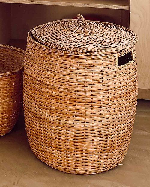 Olli Ella Rattan Storage Basket - Tuscan - with Lid - Handmade! Storage organisers