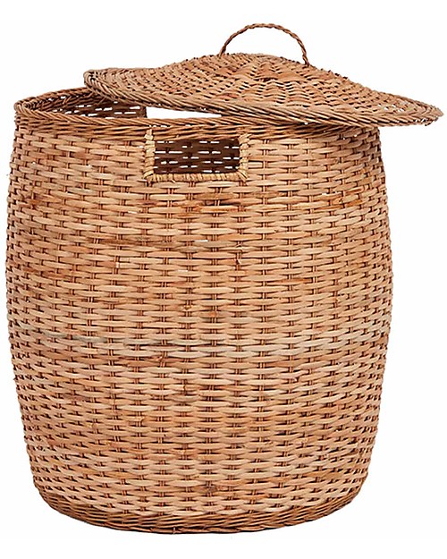 Olli Ella Rattan Storage Basket - Tuscan - with Lid - Handmade! Storage organisers