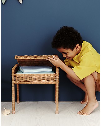 Olli Ella Rattan Storie Stool for Kids, Natural - with Hidden Storage Compartment! Stools