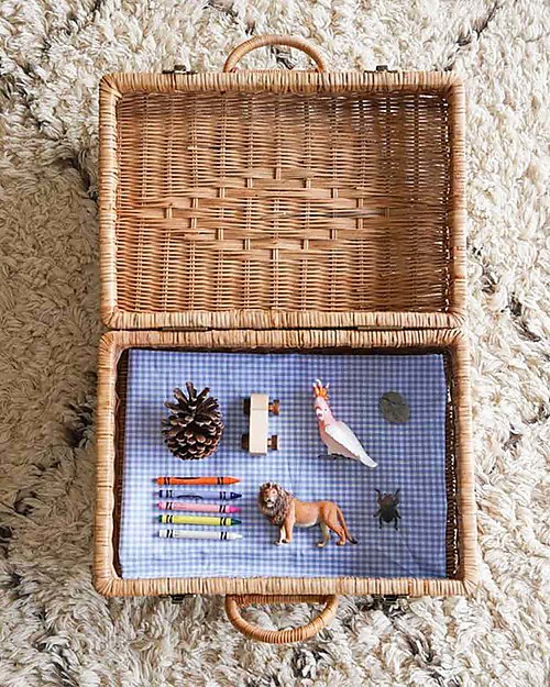 Olli Ella Rattan Toaty Trunk - Natural unisex (bambini)