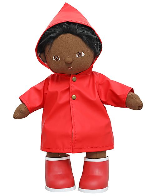 Olli Ella Set Vestiti Rainy - per Bambola Dinkum Doll - Rosso - 100% Cotone Dolls Accessories