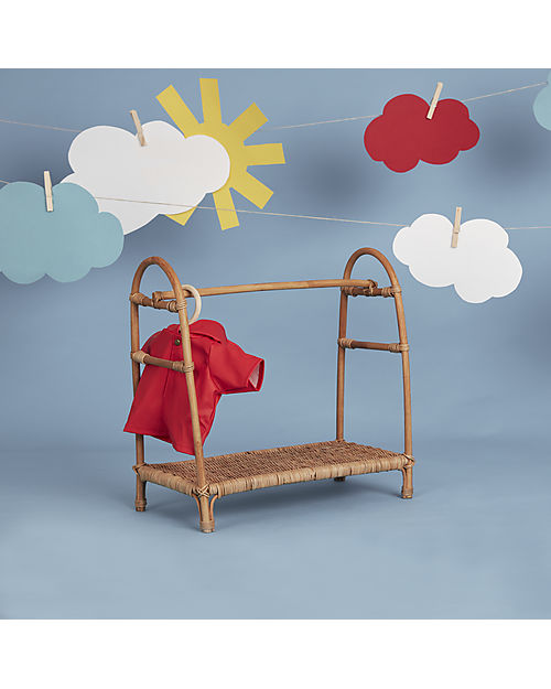 Olli Ella Set Vestiti Rainy - per Bambola Dinkum Doll - Rosso - 100% Cotone Dolls Accessories