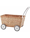 Olli Ella Strolley, Doll Pram, Wicker - Natural Toy Prams