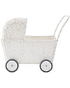 Olli Ella Strolley, Doll Pram, Wicker - White Toy Prams