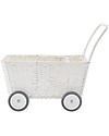 Olli Ella Strolley, Doll Pram, Wicker - White Toy Prams