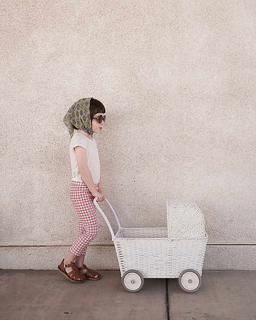 Olli Ella Strolley, Doll Pram, Wicker - White Toy Prams