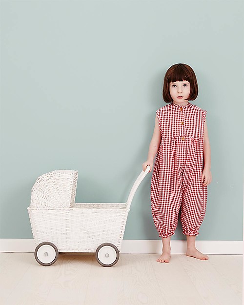 Olli Ella Strolley, Doll Pram, Wicker - White Toy Prams