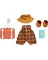 Olli Ella Travel Togs Clothes Set for Dinkum Doll - Apricot - 100% Cotton Dolls Accessories