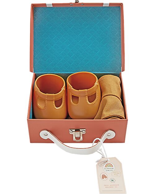 Olli Ella Travel Togs Clothes Set for Dinkum Doll - Apricot - 100% Cotton Dolls Accessories
