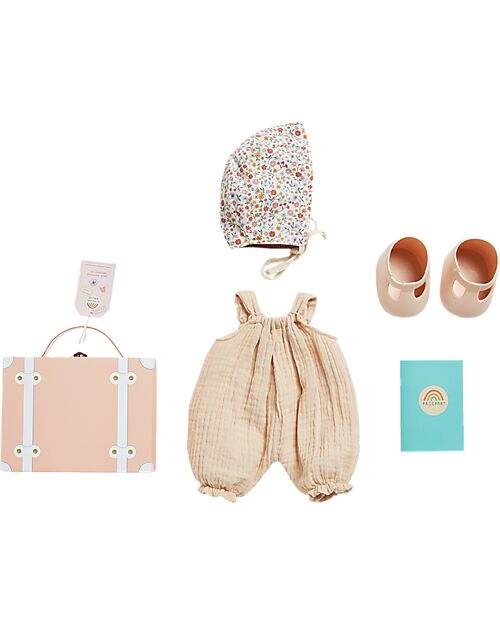 Olli Ella Travel Togs Clothes Set for Dinkum Doll - Blush - 100% Cotton Dolls Accessories