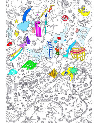 Omy Giant Fantastic Colouring Page (180 x 98 cm) - Printed on Recycled Paper! Colouring Activities