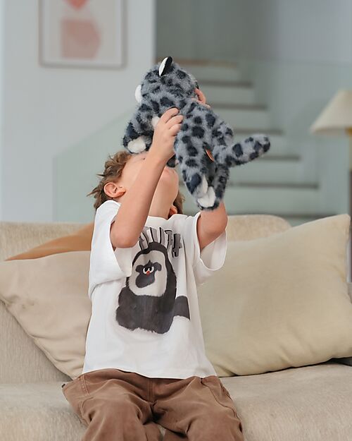 One Love Plush Sky the Snow Leopard Plush Toy - the Plush that Hugs You - 35 x 17 x 15 cm - 100% Recycled Materials Soft Toys