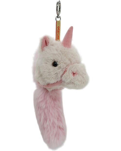 One Love Plush Spirit the Unicorn Charm - White and Pink - 25 x 8 x 12 cm - 100% Recycled Materials Puppets