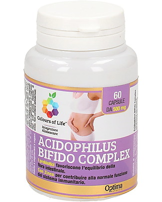 Optima Naturals Acidophilus Bifido Complex 60 Tablets - Intestinal flora Balance Food Supplement
