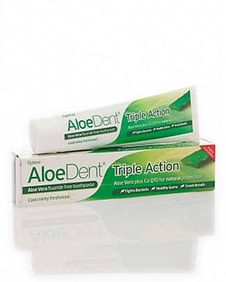 Optima Naturals AloeDent Tooth Gel Triple Action, 100 ml - Total Protection Toothpaste and Toothbrush