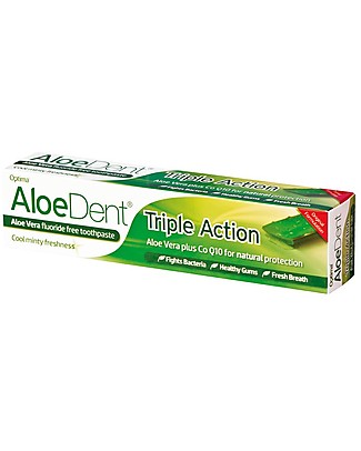 Optima Naturals AloeDent Tooth Gel Triple Action, 100 ml - Total Protection Toothpaste and Toothbrush