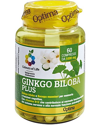 Optima Naturals Ginkgo Biloba Plus, 60 tablets - Improve Cognitive Functions Food Supplement