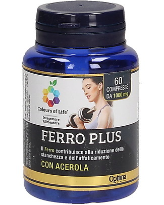 Optima Naturals Iron Plus, 60 tablets - Reduces Stress and Fatigue Food Supplement