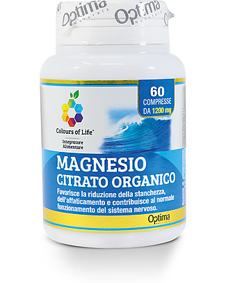 Optima Naturals Organic Magnesium Citrate, 60 tablets - Reduce Fatigue Food Supplement