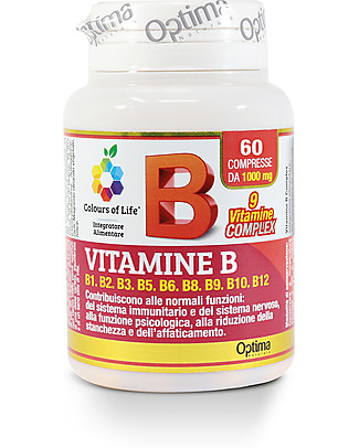 Optima Naturals Vitamin B Complex, 60 Tablets - for Fatigue and Stress Food Supplement