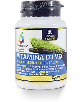 Optima Naturals Vitamin D3 veg, 60 Capsulas - for Teeth and Bones Food Supplement