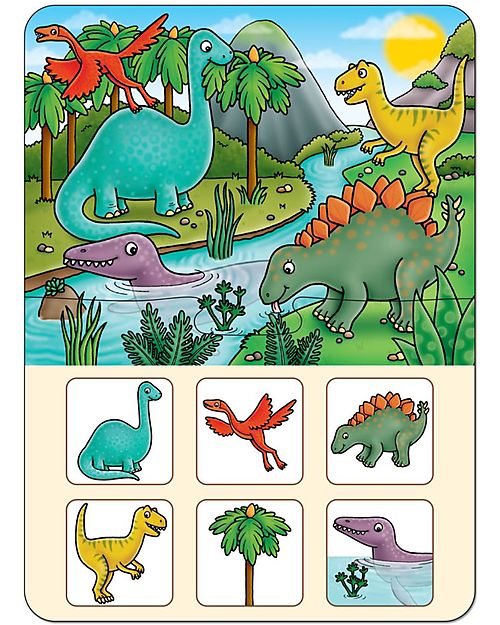 Orchard Toys Dinosaur Lotto Game - A colourful, dinosaur themed matching and memory game! Board Games